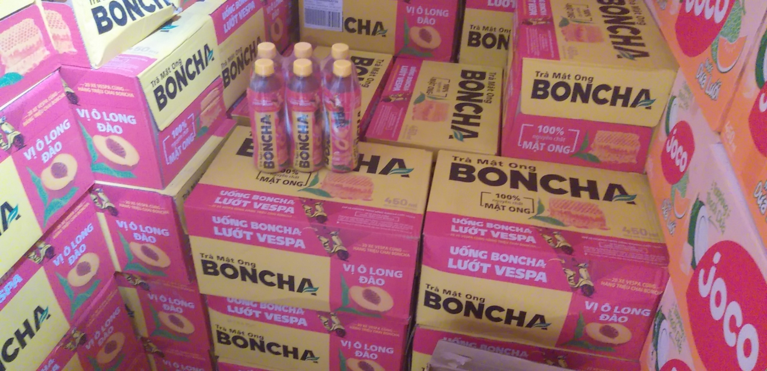 Trà Mật Ong Boncha Ô Long Đào  - Thùng 24 Chai X 450ml