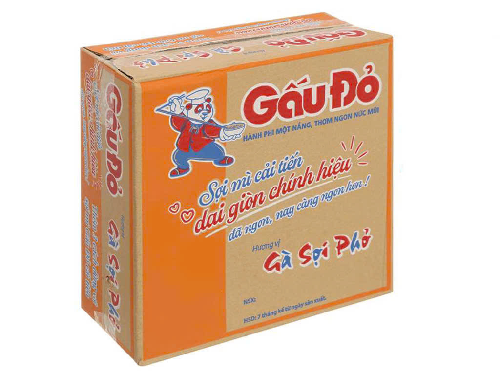 Mì gấu đỏ sợi phở - Thùng 30 gói x 63g