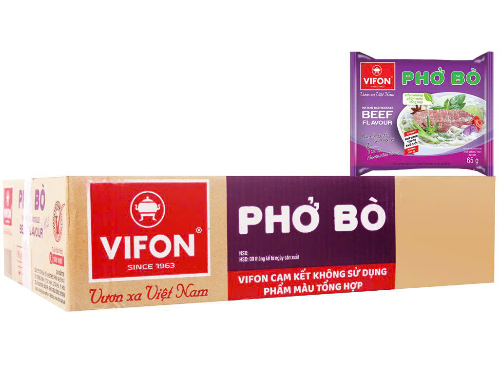 Phở bò Vifon - Thùng 30 gói x 65g