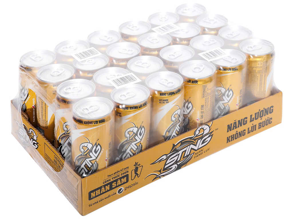 Sting nhân sâm vàng - Thùng 24 lon x 330ml