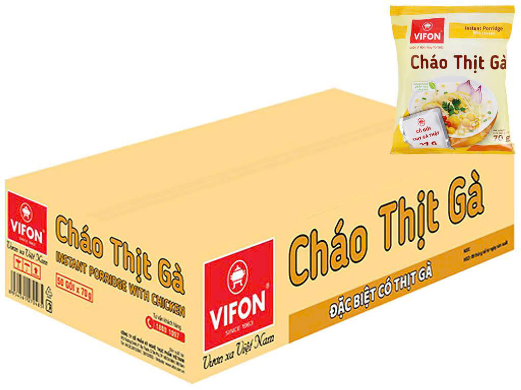 Cháo thịt gà Vifon - Thùng 50 gói x 70g