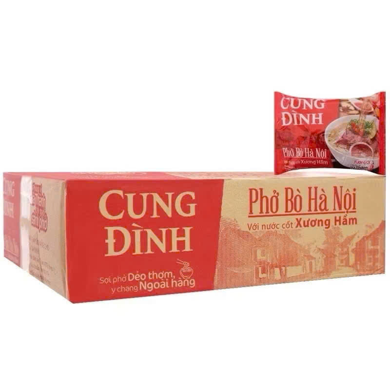Phở bò Hà Nội CUNG ĐÌNH gói 68g - Thùng 30 gói x 68g