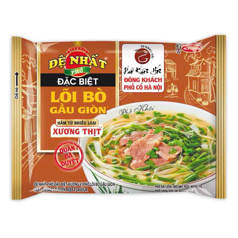Phở ĐỆ NHẤT lõi  bò gói 68g - Thùng 30 gói x 68g