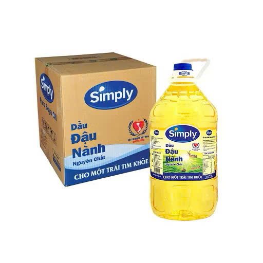 Dầu ăn, nước chấm, gia vị Dầu đậu nành SIMPLY can 5L - Thùng 4 can x 5L