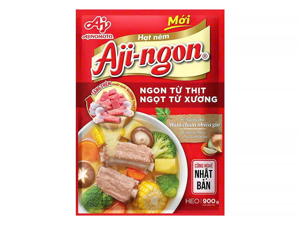 Hạt nêm AJI-NGON  gói 900g - Thùng 12 gói x 900g