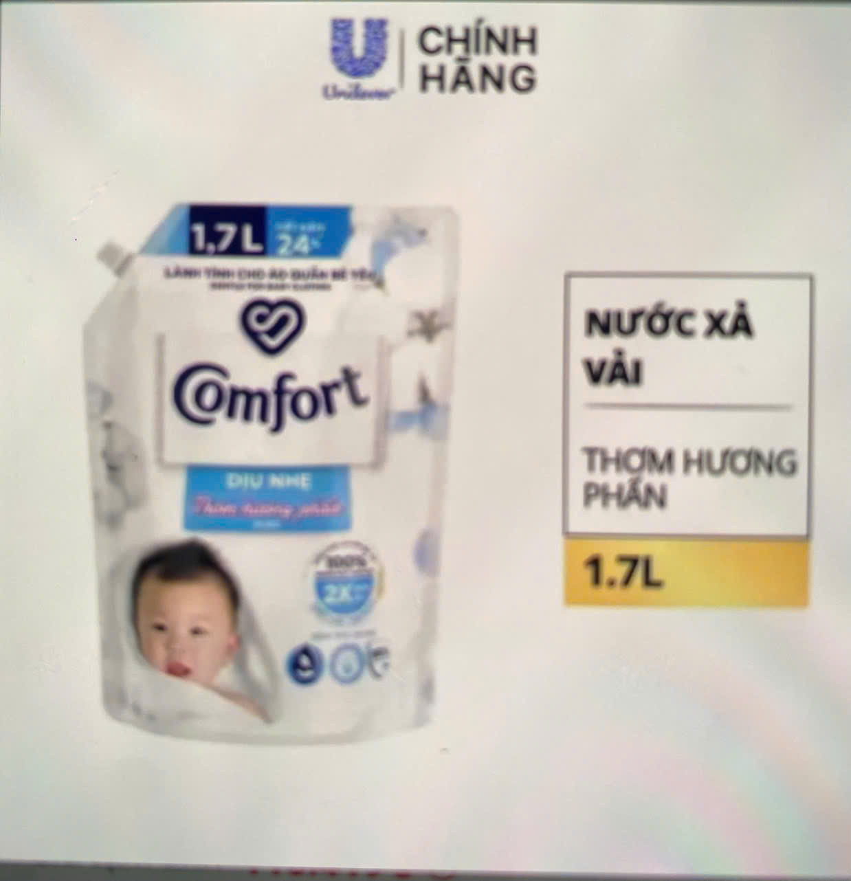 comfort 1.7 ml trắng hương thơm phấn