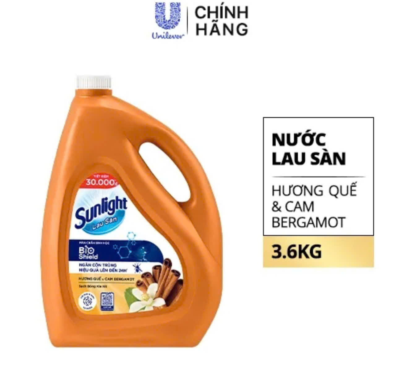 nước lau sàn  sunlight 3.6 kg màu quế  -3 can
