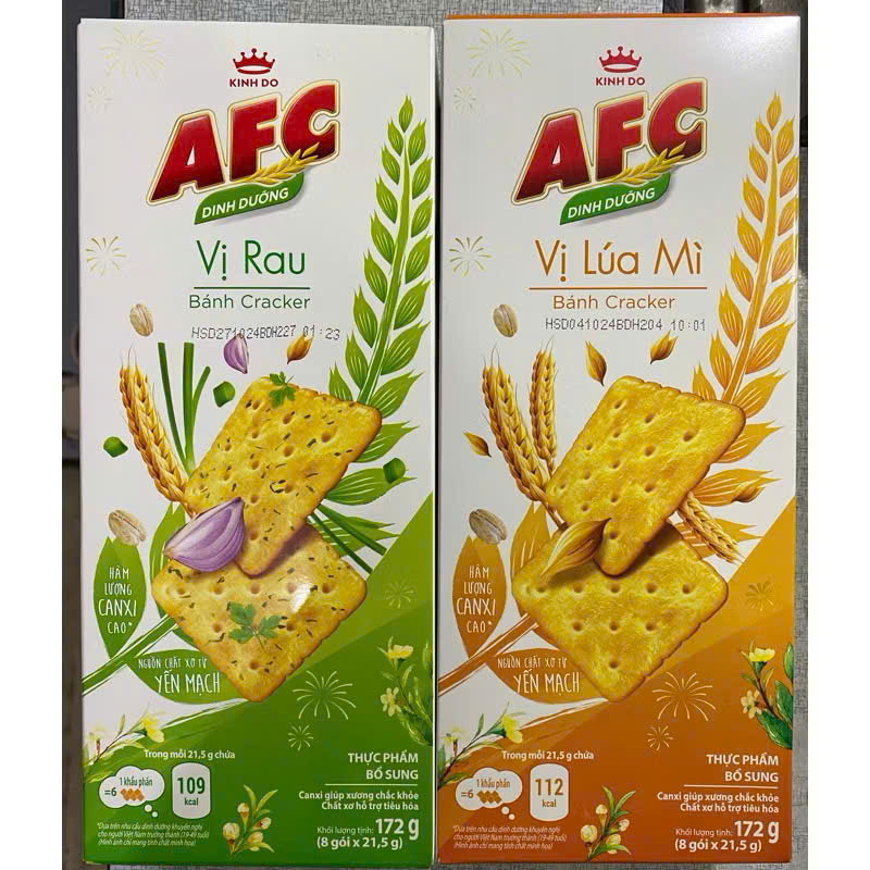 Bánh cracker AFC dinh dưỡng vị rau cải hộp 172g