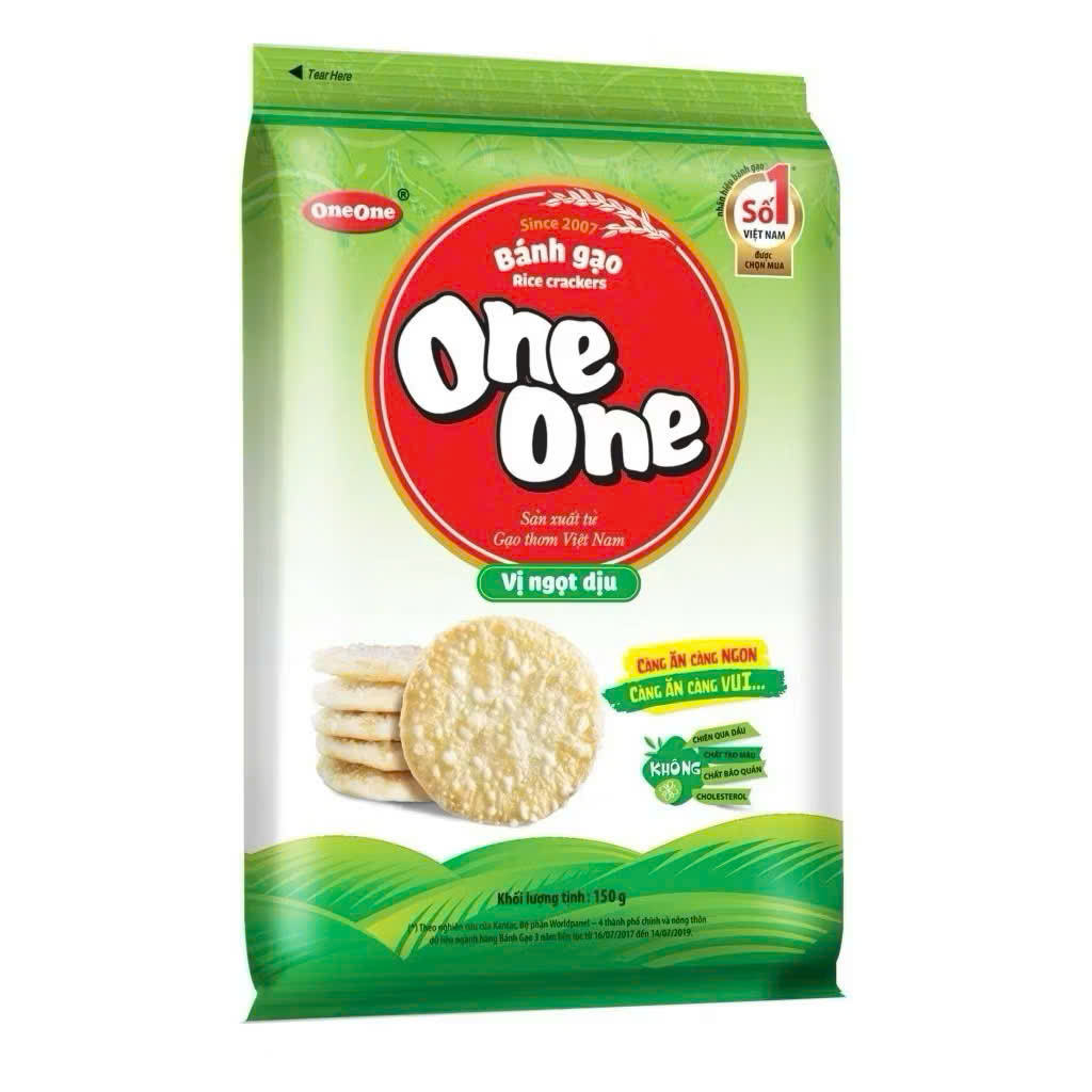 Bánh gạo ONE ONE vị ngọt dịu gói 150g