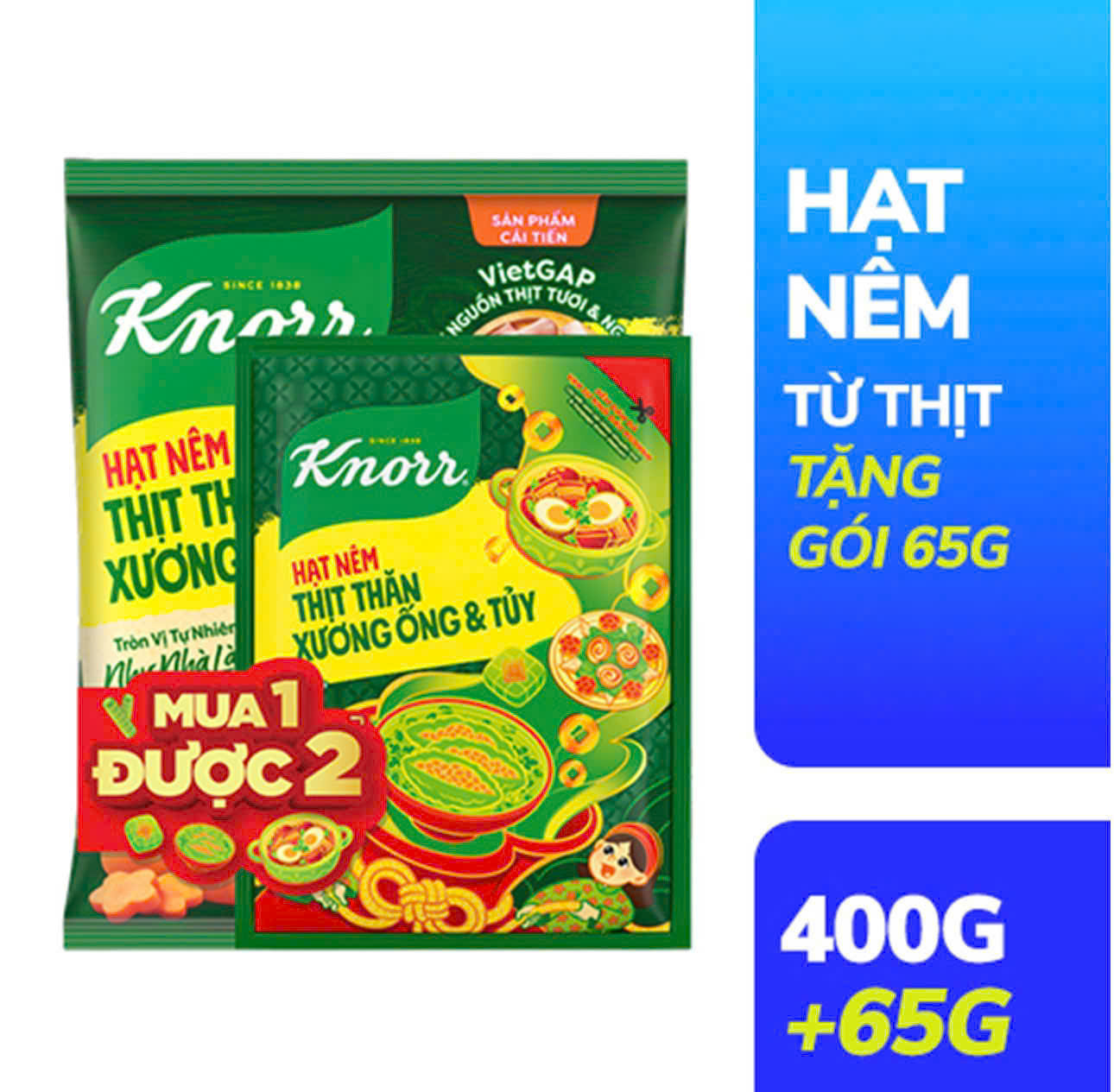 HẠT NÊM KNORR 400G(1+1 ttx ống 65g )