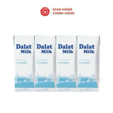 sữa tươi tiệt trùng dalat milk 180ml nguyên chất