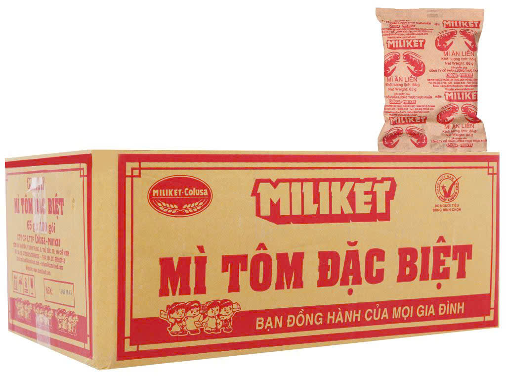 Mì tôm đặc biệt Miliket - Thùng 100 gói x 80g