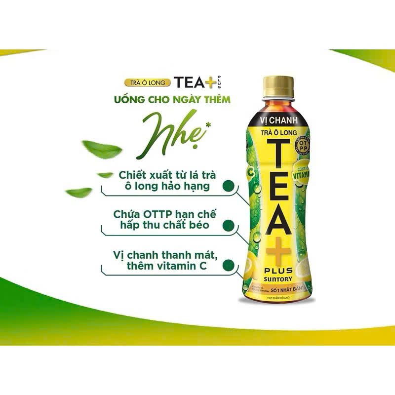 trà o long vị chanh tea+ plus chai 1 lít
