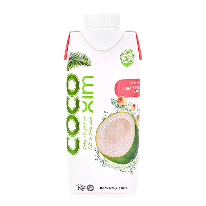 Nước Dừa Cocoxim Sen - Thùng 12 Hộp X 330ml